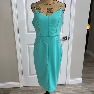 Bisou Bisou Teal Mint Midi Dress Size 14